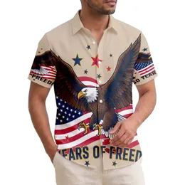 America 250th Anniversary Eagle & Flag: "250 YEARS OF FREEDOM" Tropical Americana Short-sleeve Hawaiian Shirt