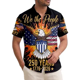 America 250th Anniversary Patriotic Eagle: We The People Flag Wings Shield 1776-2026 Commemoration Short-sleeve Hawaiian Shirt