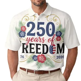 America 250th Anniversary: Freedom Polo Hibiscus Palm 1776 2026 Art Men's Polo Shirt (Lightweight)