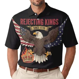 Patriot 250th Anniversary: Eagle Flag Wings, 1776 Crown Rejection Men's Polo Shirt (Lightweight)