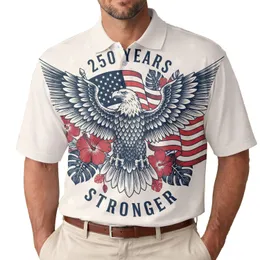 Patriotic America 250th Eagle Flag: Vintage Tropical Engraving '250 YEARS STRONGER' Men's Polo Shirt (Lightweight)