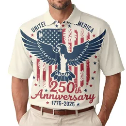 America 250th Anniversary: Patriotic Flag, Eagle, Lady Liberty Torch 1776-2026 Men's Polo Shirt (Lightweight)