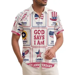USA 250th Birthday Patriotic Affirmation Grid: Flag, Eagle, Uncle Sam Emblems Short-sleeve Hawaiian Shirt