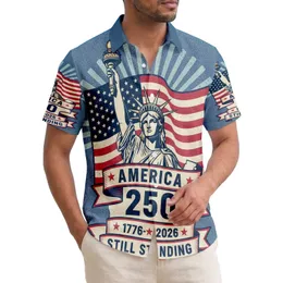 America 250th Anniversary Statue Liberty Flag 1776-2026 Still Standing Short-sleeve Hawaiian Shirt
