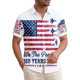 America 250th Patriotic Distressed Flag Fighter Jets 'We The People' 2026 Short-sleeve Hawaiian Shirt