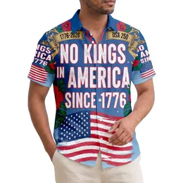 America's 250th Semiquincentennial: No Kings 1776 Flag Crown Tropical Patriotism Short-sleeve Hawaiian Shirt