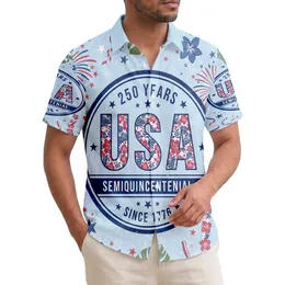Patriotic Hibiscus USA Emblem 1776 - USA 250th Anniversary Independence Day Hawaiian Shirt