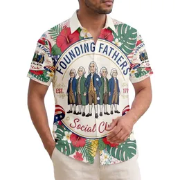 Patriotic Founding Fathers 1776 Club - USA 250th Anniversary Independence Day Hawaiian Shirt