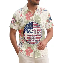 Distressed Flag We The People 1776-2026 - USA 250th Anniversary Patriotic Tropical Hawaiian Shirt