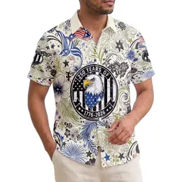 Bald Eagle American Flag 1776-2026 - USA 250 Years of Freedom Independence Day Hawaiian Shirt