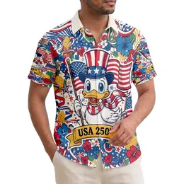 Uncle Sam Duck American Flag - USA 250th Anniversary Independence Day Patriotic Gift Hawaiian Shirt