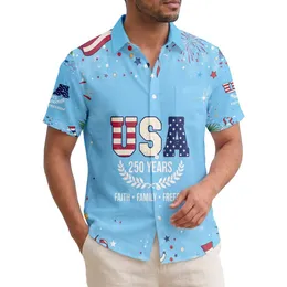 USA 250 Years Faith Family Freedom Emblem Tropical Patriotic - USA 250th Anniversary Hawaiian Shirt