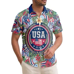 Patriotic Tropical USA Flag 1776 Seal - USA 250th Anniversary Freedom Legacy Hawaiian Shirt