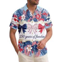 Patriotic Bows & Freedom Script 1776-2026 - USA 250th Anniversary Independence Day Hawaiian Shirt