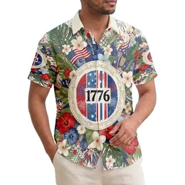 1776 Flag Patriotic Hawaiian Tropical Floral - USA 250th Anniversary Independence Day Hawaiian Shirt