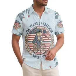 Frog Colonial Soldier 1776 Flag - USA 250 Years of Freedom Independence Day Gift Hawaiian Shirt