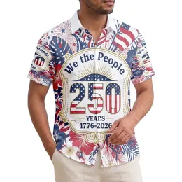 We The People 250 Emblem Patriotic Hawaiian Floral - USA 250th Anniversary Independence Day Hawaiian Shirt