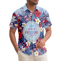 USA 250 Years of Freedom - Patriotic Hawaiian Tropical 1776-2026 Independence Day Celebration Hawaiian Shirt