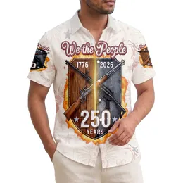 We The People Shield Rifles 1776-2026 - USA 250th Anniversary Patriotic Veteran Gift Hawaiian Shirt