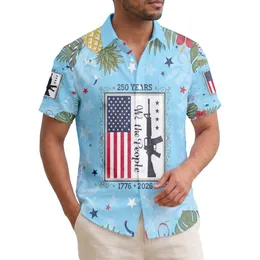 We The People Flag AR-15 1776-2026 - USA 250th Anniversary Patriotic Tropical Design Hawaiian Shirt