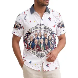 Founding Fathers 1776 Fan Club - USA 250 Years of Freedom Patriotic Tropical Hawaiian Shirt