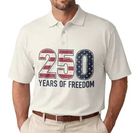 USA 250 Years of Freedom Flag Design - 1776-2026 250th Anniversary Patriotic Gift Men's Polo Shirt