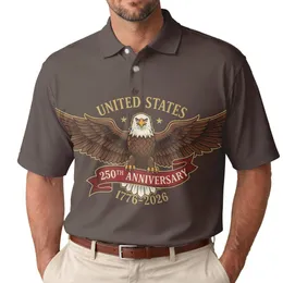 Bald Eagle United States 1776-2026 - USA 250th Anniversary Independence Day for Veterans Men's Polo Shirt