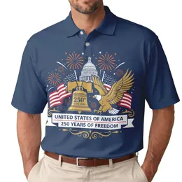 Liberty Bell Bald Eagle American Flag 1776 - USA 250th Anniversary Independence Day Men's Polo Shirt