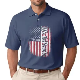 We The People Distressed Flag 1776-2026 - USA 250th Anniversary Patriotic Gift Men's Polo Shirt