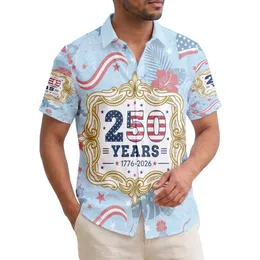 250 Years Emblem 1776-2026 Tropical Patriotic - USA 250th Anniversary Independence Day Hawaiian Shirt