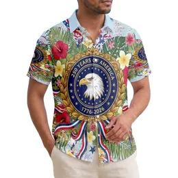 Patriotic Hawaiian Eagle 1776-2026 - USA 250th Anniversary Independence Day Gift Hawaiian Shirt