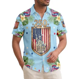 Statue of Liberty Shield 1776-2026 - USA 250th Anniversary Independence Day Flag Hawaiian Shirt