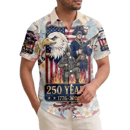 Bald Eagle Minuteman Soldier Flag 1776-2026 - USA 250th Anniversary Independence Day Gift for Veterans Hawaiian Shirt
