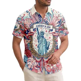 Statue of Liberty 1776 Patriotic Tropical - USA 250th Anniversary Independence Day Gift for Dad Hawaiian Shirt