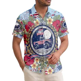 Astronaut Monster Truck 1776 Flag Emblem - USA 250th Anniversary Patriotic Tropical Hawaiian Shirt