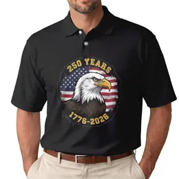 Bald Eagle American Flag 1776-2026 - USA 250th Anniversary Independence Day Gift for Dad Men's Polo Shirt