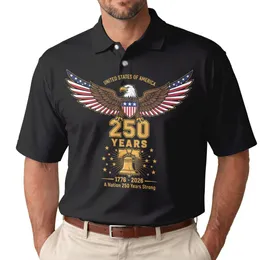 Bald Eagle American Flag 1776-2026 - USA 250th Anniversary Independence Day Gift for Him Men's Polo Shirt