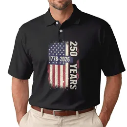 Distressed American Flag 1776-2026 - USA 250th Anniversary Patriotic Gift for Dad Men's Polo Shirt