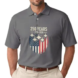 Fighter Jets Distressed Flag 250 Years 1776-2026 - USA 250th Anniversary Patriotic Gift Men's Polo Shirt
