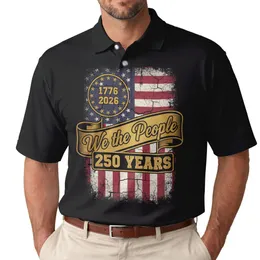 We The People Distressed Flag 1776-2026 - USA 250th Anniversary Independence Day Men's Polo Shirt