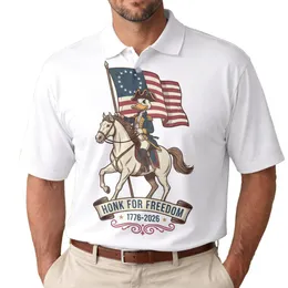 Duck General Horse Betsy Ross Flag 1776-2026 - USA 250th Anniversary Gift for Dad Men's Polo Shirt