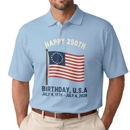 Betsy Ross Flag 1776-2026 - USA 250th Anniversary Independence Day Patriotic Men's Polo Shirt