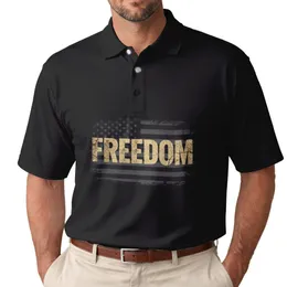 Distressed Flag FREEDOM 1776-2026 - USA 250th Anniversary Independence Day Men's Polo Shirt