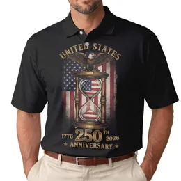 Bald Eagle American Flag 1776-2026 - USA 250th Anniversary Independence Day Gift for Dad Men's Polo Shirt