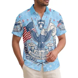Bald Eagle American Flag 1776-2026 - USA 250th Anniversary Independence Day Tropical Hawaiian Shirt