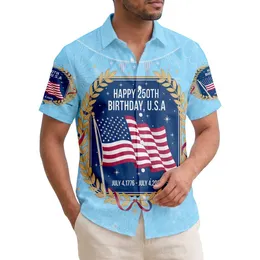 Waving American Flag 1776-2026 - USA 250th Anniversary Patriotic Independence Day Hawaiian Shirt