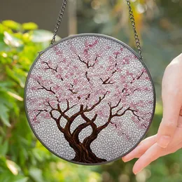 Cherry Blossom Tree Stained Glass - Tiffany Style Pink Flower Nature Art Home Decor Gift Stained Glass Suncatcher
