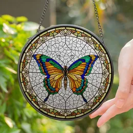 Stained Glass Butterfly Tiffany Style Mosaic - Intricate Segmented Jewel Tone Decor Gift Stained Glass Suncatcher