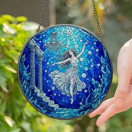 Ethereal Ghost Woman Underwater Ballet Stained Glass Chandelier Ruins Tiffany Style Art Stained Glass Suncatcher
