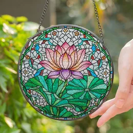 Stained Glass Lotus Flower Mosaic Jewel Tone Tiffany Style Intricate Detail Stained Glass Suncatcher